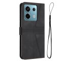 For Xiaomi Redmi Note 13 5G Triangle Solid Color Leather Phone Case(Black)