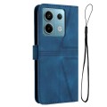 For Xiaomi Redmi Note 13 5G Triangle Solid Color Leather Phone Case(Blue)