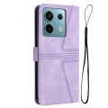 For Xiaomi Redmi Note 13 5G Triangle Solid Color Leather Phone Case(Purple)