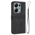 For Xiaomi Redmi Note 13 Pro 4G Triangle Solid Color Leather Phone Case(Black)