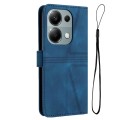 For Xiaomi Redmi Note 13 Pro 4G Triangle Solid Color Leather Phone Case(Blue)