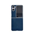 For OPPO Find N2 Flip Skin Feel Leather Texture Pearlescent Paint Shockproof Phone Case(Blue)