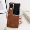 For OPPO Find N3 Flip Skin Feel Leather Texture Pearlescent Paint Shockproof Phone Case(Brown)