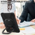 For Amazon Kindle Fire HD10 2023 Silicone Hybrid PC Tablet Case with Holder & Shoulder Strap(Black)