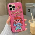 For iPhone 15 Pro Max Double Sided IMD Full Coverage TPU Phone Case(Rabbit T-shirt Girl)