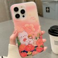 For iPhone 15 Pro Max Double Sided IMD Full Coverage TPU Phone Case(Red Flower Doll Little Girl)