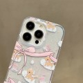 For iPhone 15 Pro Max Double Sided IMD Full Coverage TPU Phone Case(Blue Scarf Puppy)