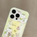For iPhone 15 Pro Max Double Sided IMD Full Coverage TPU Phone Case(Green Bow Cat)