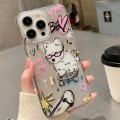 For iPhone 15 Pro Double Sided IMD Full Coverage TPU Phone Case(Red Glasses Puppy Love)