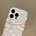 For iPhone 15 Pro Double Sided IMD Full Coverage TPU Phone Case(Blue Scarf Puppy)