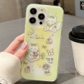 For iPhone 15 Pro Double Sided IMD Full Coverage TPU Phone Case(Green Bow Cat)