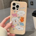 For iPhone 15 Pro Double Sided IMD Full Coverage TPU Phone Case(White Puppy Noodles)