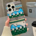 For iPhone 15 Double Sided IMD Full Coverage TPU Phone Case(Two Rows of Ducks)