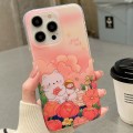 For iPhone 15 Double Sided IMD Full Coverage TPU Phone Case(Red Flower Doll Little Girl)