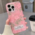 For iPhone 15 Double Sided IMD Full Coverage TPU Phone Case(Pink Petals Green Stems)
