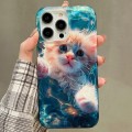 For iPhone 14 Pro Double Sided IMD Full Coverage TPU Phone Case(Cute Orange Cat)