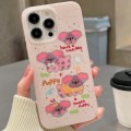 For iPhone 14 Pro Double Sided IMD Full Coverage TPU Phone Case(Pink Big Eared Dog)