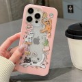 For iPhone 14 Pro Double Sided IMD Full Coverage TPU Phone Case(Cat Banana Strawberry)