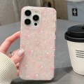 For iPhone 14 Pro Max Double Sided IMD Full Coverage TPU Phone Case(Pink White Flowers)