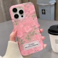 For iPhone 13 Pro Double Sided IMD Full Coverage TPU Phone Case(Pink Petals Green Stems)