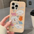 For iPhone 13 Double Sided IMD Full Coverage TPU Phone Case(White Puppy Noodles)