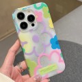 For iPhone 13 Pro Max Double Sided IMD Full Coverage TPU Phone Case(Hook Line Purple Pink Flowers)