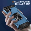 For iPhone 15 Shockproof Metal Holder Phone Case(Navy Blue)
