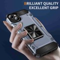 For iPhone 15 Shockproof Metal Holder Phone Case(Grey)