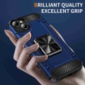 For iPhone 15 Shockproof Metal Holder Phone Case(Blue)