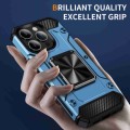 For iPhone 15 Pro Max Shockproof Metal Holder Phone Case(Navy Blue)