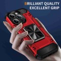 For iPhone 15 Pro Max Shockproof Metal Holder Phone Case(Red)