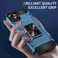 For iPhone 14 Plus Shockproof Metal Holder Phone Case(Navy Blue)