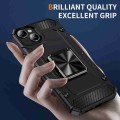 For iPhone 14 Plus Shockproof Metal Holder Phone Case(Black)
