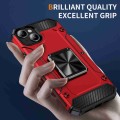 For iPhone 14 Plus Shockproof Metal Holder Phone Case(Red)