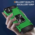 For iPhone 14 Plus Shockproof Metal Holder Phone Case(Green)