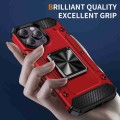 For iPhone 14 Pro Shockproof Metal Holder Phone Case(Red)