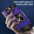 For iPhone 14 Pro Shockproof Metal Holder Phone Case(Purple)