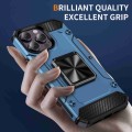 For iPhone 14 Pro Max Shockproof Metal Holder Phone Case(Navy Blue)