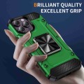 For iPhone 14 Pro Max Shockproof Metal Holder Phone Case(Green)