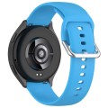 For Xiaomi Watch 2 Solid Color Metal Silver Buckle Silicone Watch Band, Size: S(Sky Blue)
