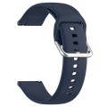 For Xiaomi Watch 2 Solid Color Metal Silver Buckle Silicone Watch Band, Size: S(Midnight Blue)