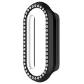 For Xiaomi Mi Band 8 Diamond Half Pack Hollow PC Watch Protective Case(Black)