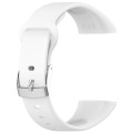 For Mambo Band 6S Solid Color Silver Buckle Silicone Watch Band(White)