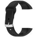For Mambo Band 6S Solid Color Silver Buckle Silicone Watch Band(Black)