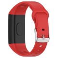 For Mambo Band 6S Solid Color Silver Buckle Silicone Watch Band(Red)