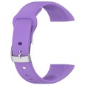 For Mambo Band 6S Solid Color Silver Buckle Silicone Watch Band(Purple)