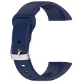 For Mambo Band 6S Solid Color Silver Buckle Silicone Watch Band(Midnight Blue)
