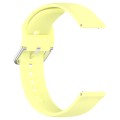 For CMF Watch Pro D395 22mm Solid Color Silver Buckle Silicone Watch Band, Size:L(Yellow)