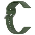 For CMF Watch Pro D395 22mm Solid Color Silver Buckle Silicone Watch Band, Size:L(Army Green)