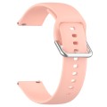 For CMF Watch Pro D395 22mm Solid Color Silver Buckle Silicone Watch Band, Size:L(Light Pink)